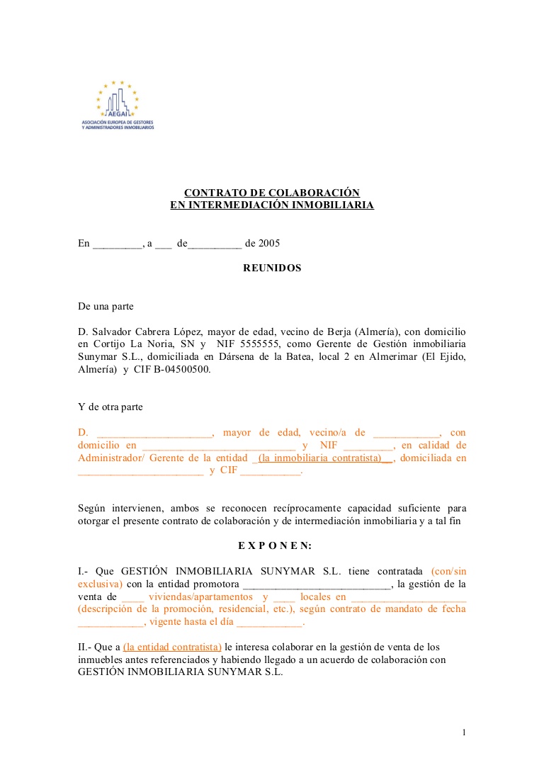 Contrato de colaboracion empresarial mexico