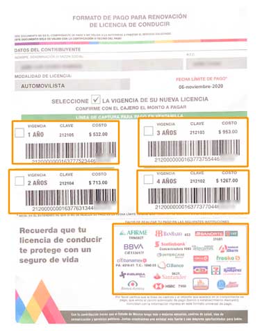 Renovacion de licencia estado de mexico