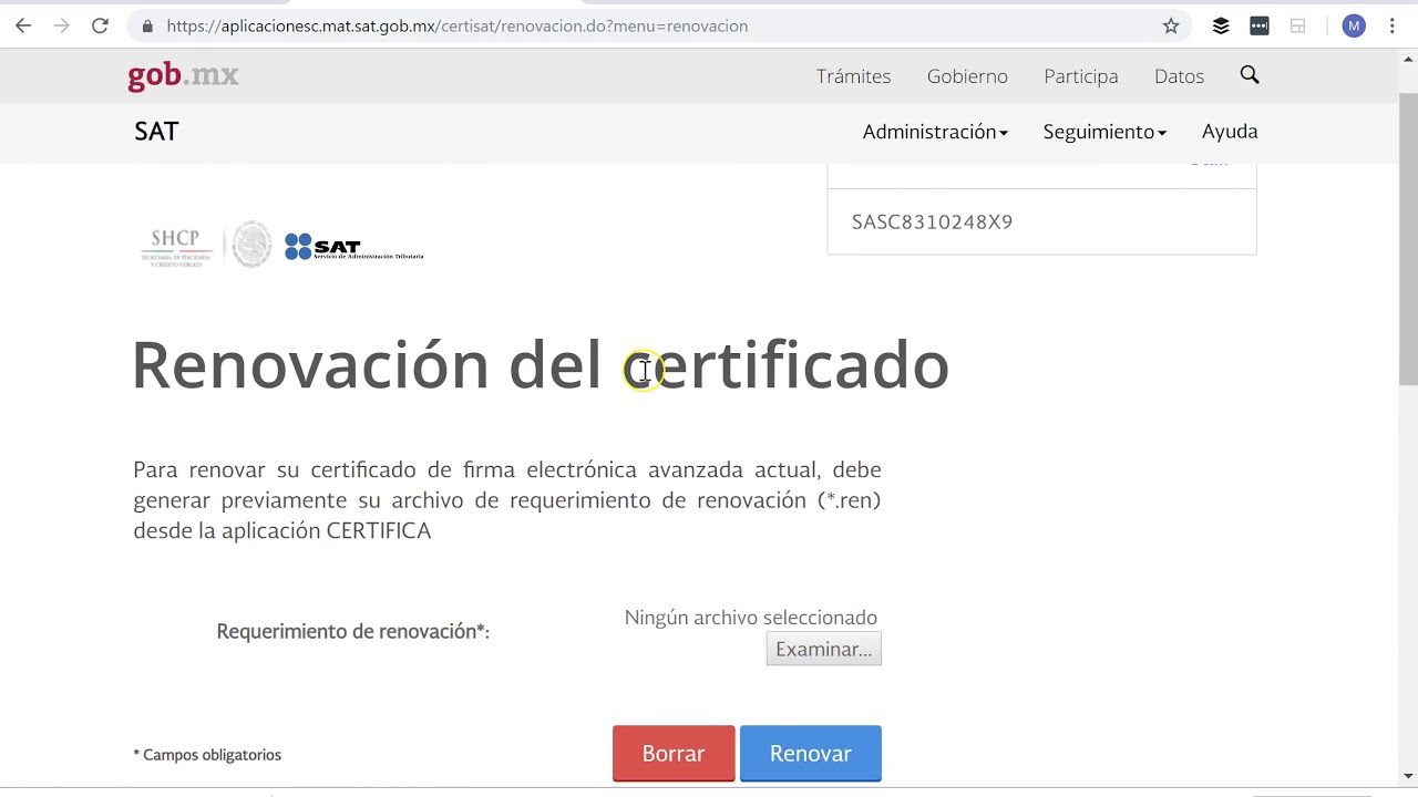 Renovacion de e firma
