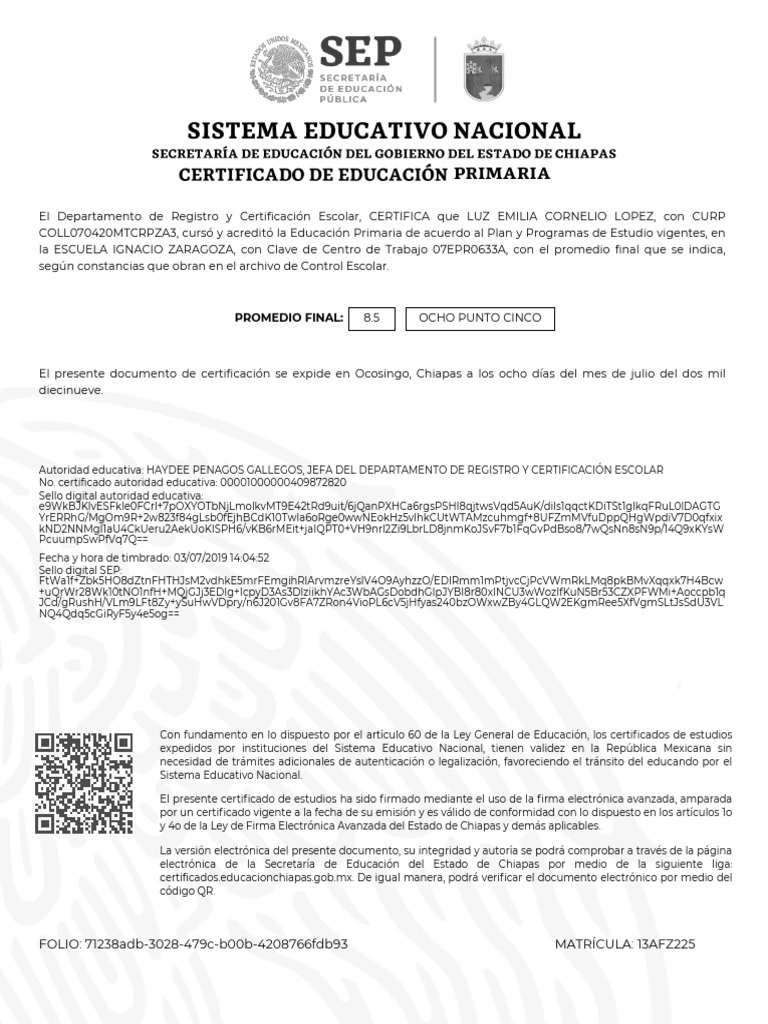 Certificado electronico sep