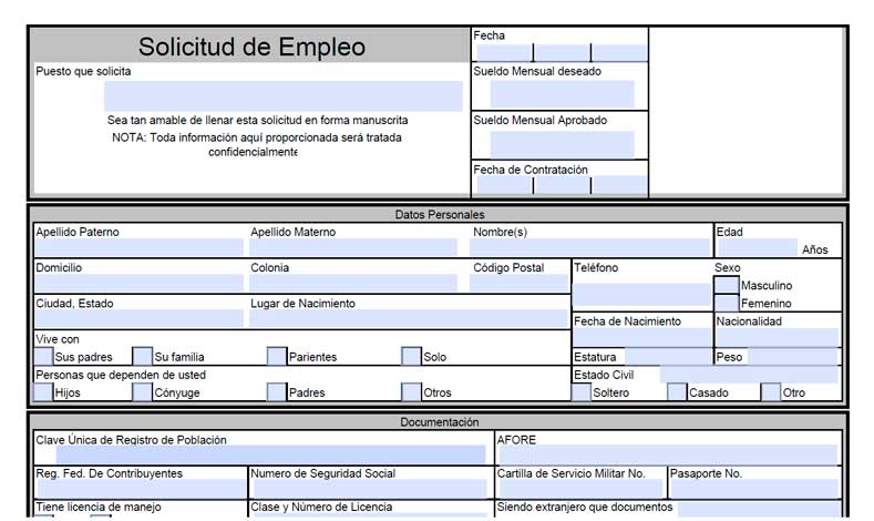 Solicitud de trabajo para imprimir