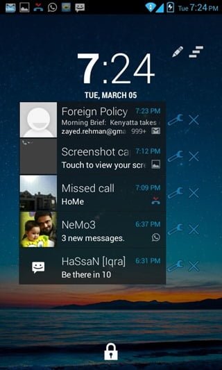 Notificaciones en pantalla de bloqueo android