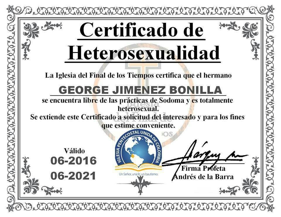 Certificado de heterosexualidad