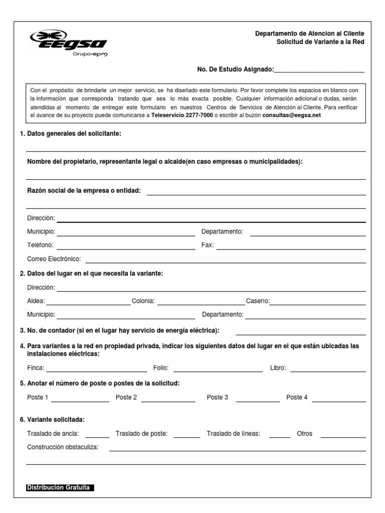 Formularios para solicitar un servicio