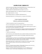 Modelo de contrato de comodato gratuito