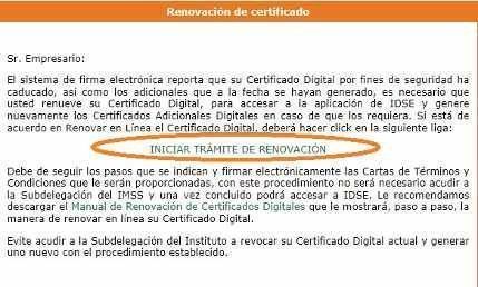 Requisitos para renovacion de certificado imss