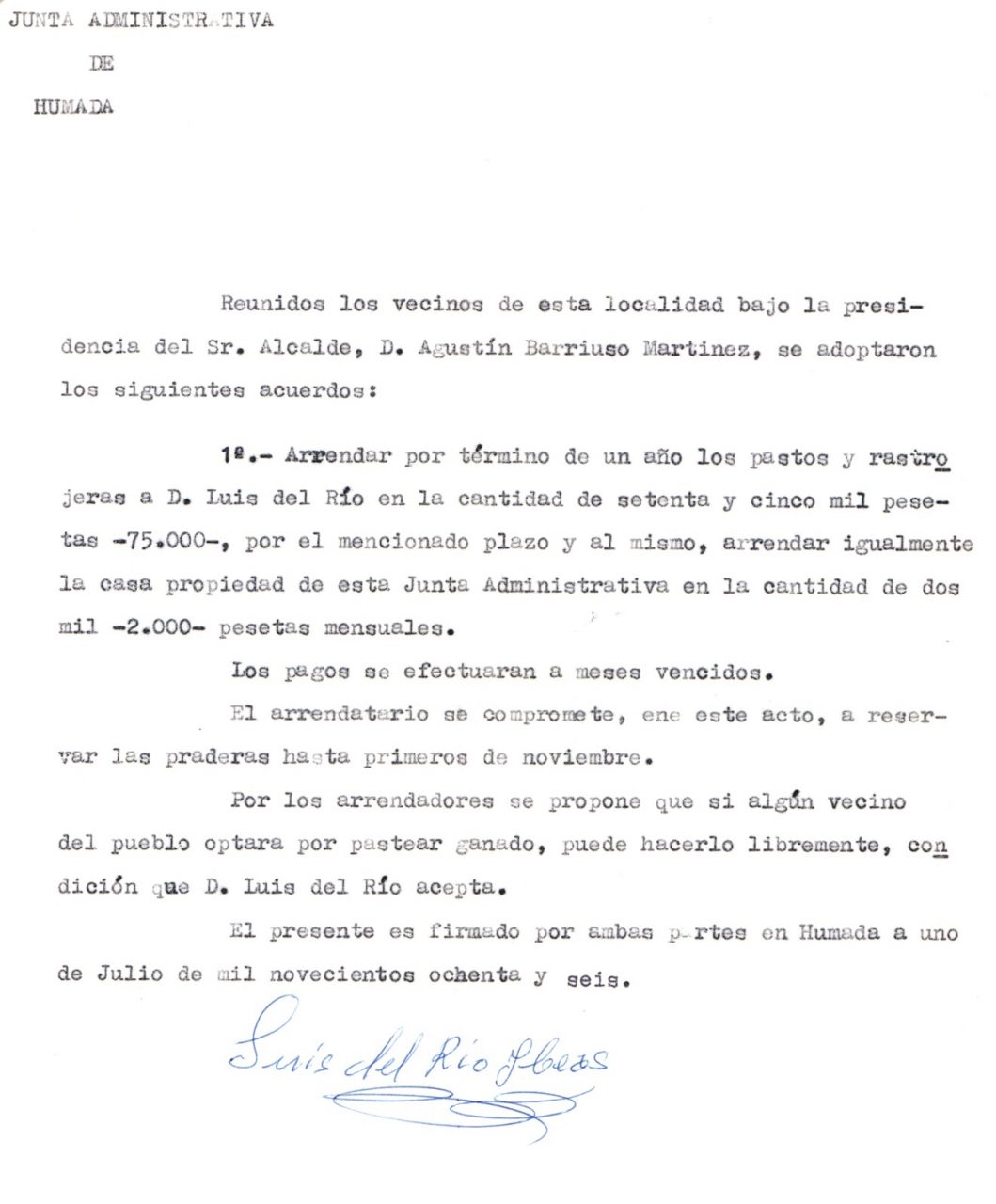 Contrato de arrendamiento de terreno para ganado