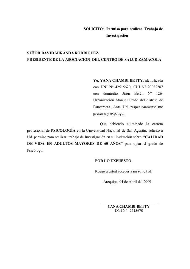 Documentos para solicitar trabajo