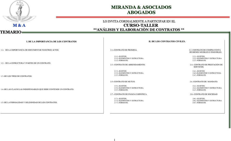Estructura de un contrato