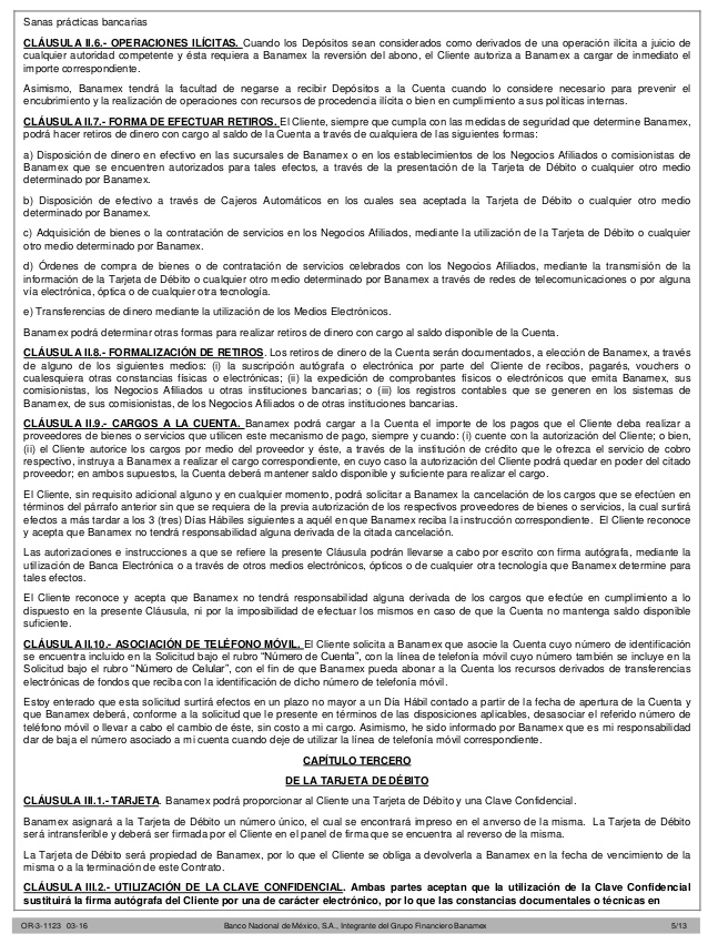 Numero de contrato banamex