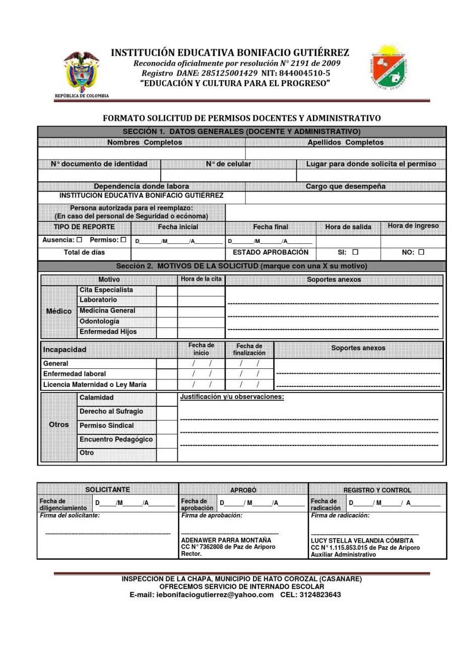 Formato de registro de entradas y salidas de personal docente