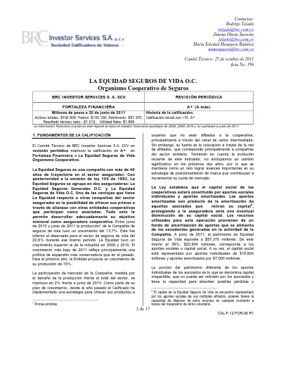 La equidad seguros de vida