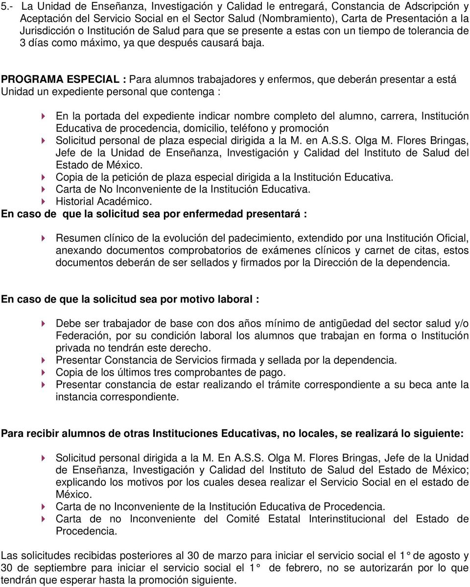 Carta para solicitar servicio social
