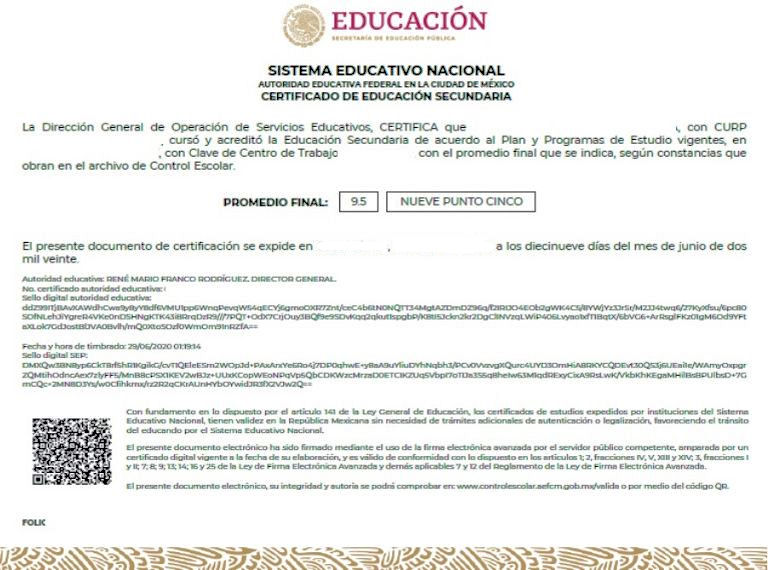 Certificado del inea
