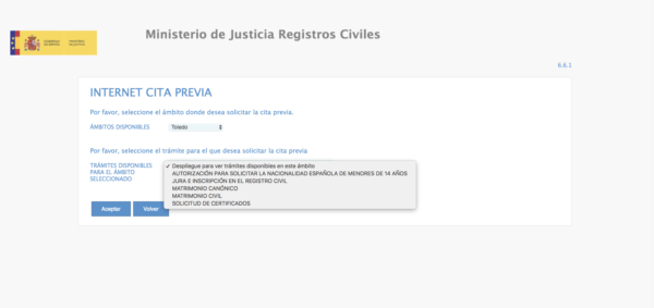 Cita previa registro civil