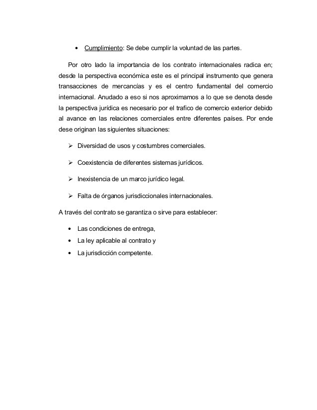 Que es un contrato internacional