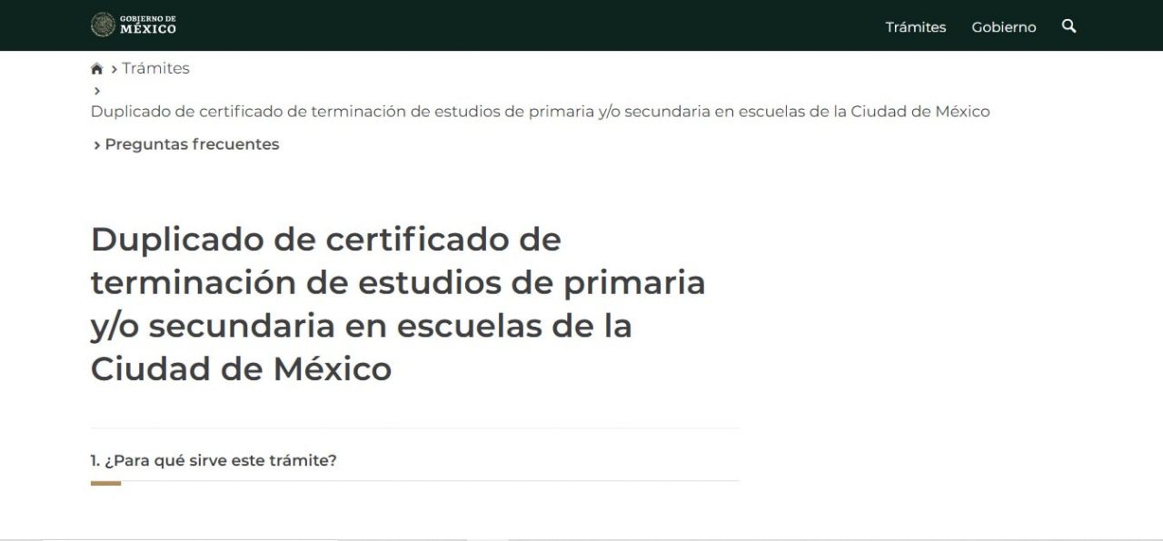 Tramite de certificado de secundaria