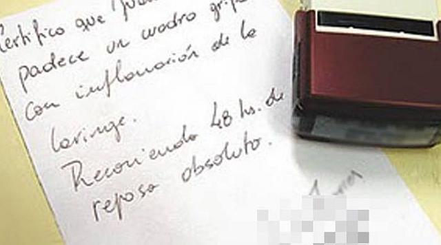 Certificado medico falso