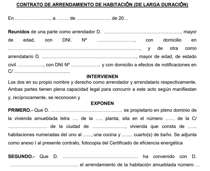 Ejemplo de contrato unilateral