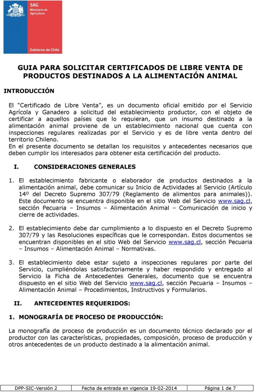 Certificado de libre venta