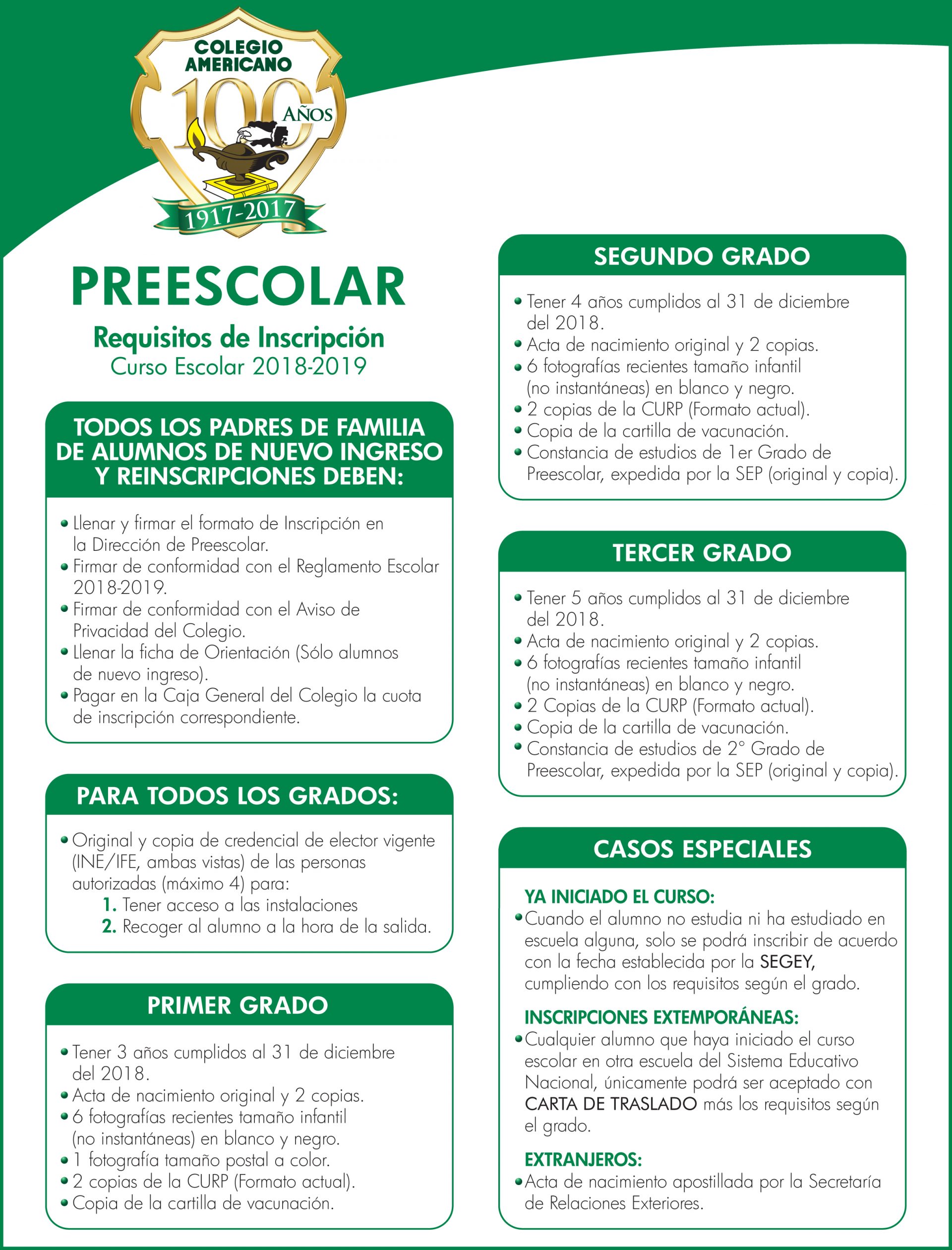 Requisitos para inscribir a preescolar