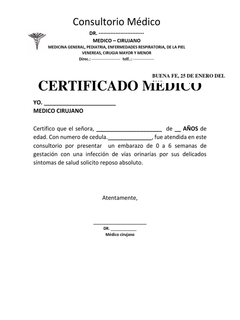 Certificado medico escolar