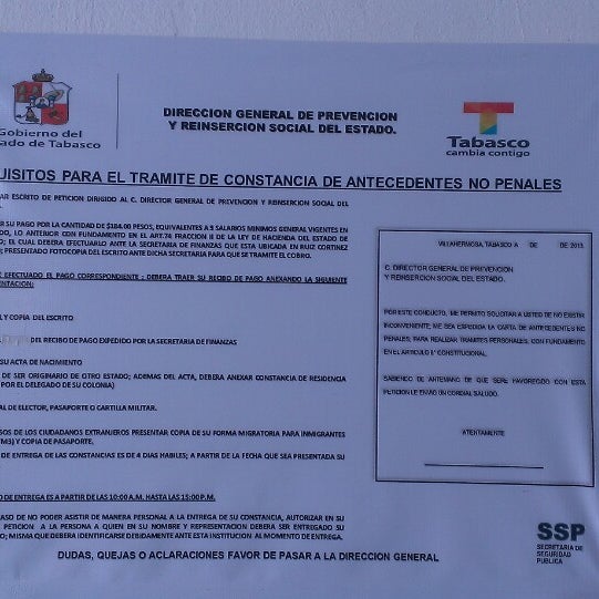 Solicitud de carta de antecedentes no penales
