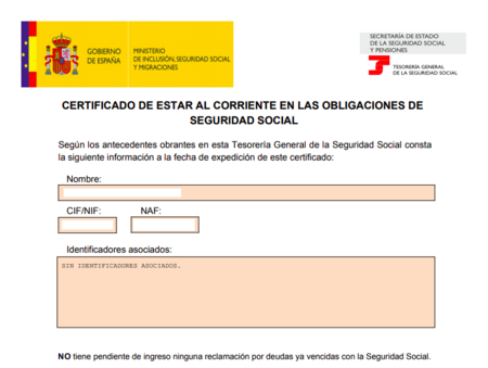 Certificado de tesoreria
