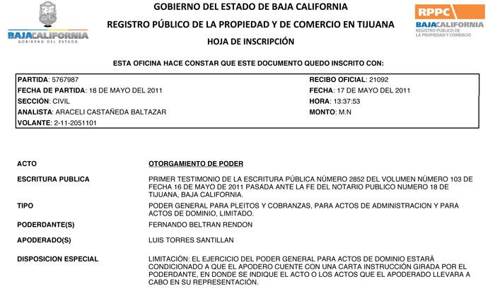 Registro publico de la propiedad baja california
