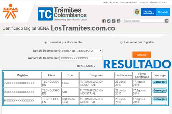 Descargar certificado sena sofia plus