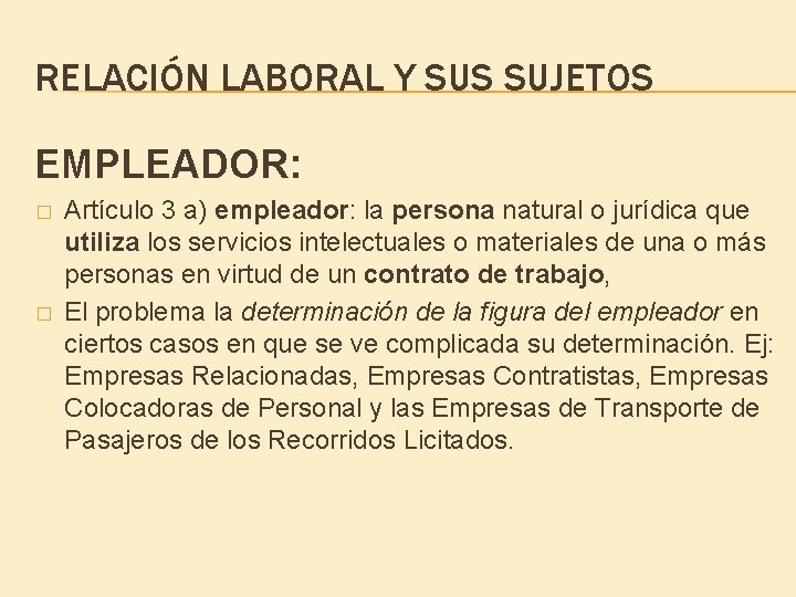 Sujetos del contrato de trabajo