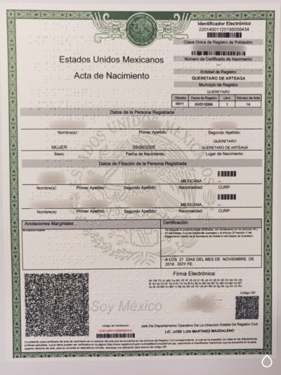 Formato para registro civil