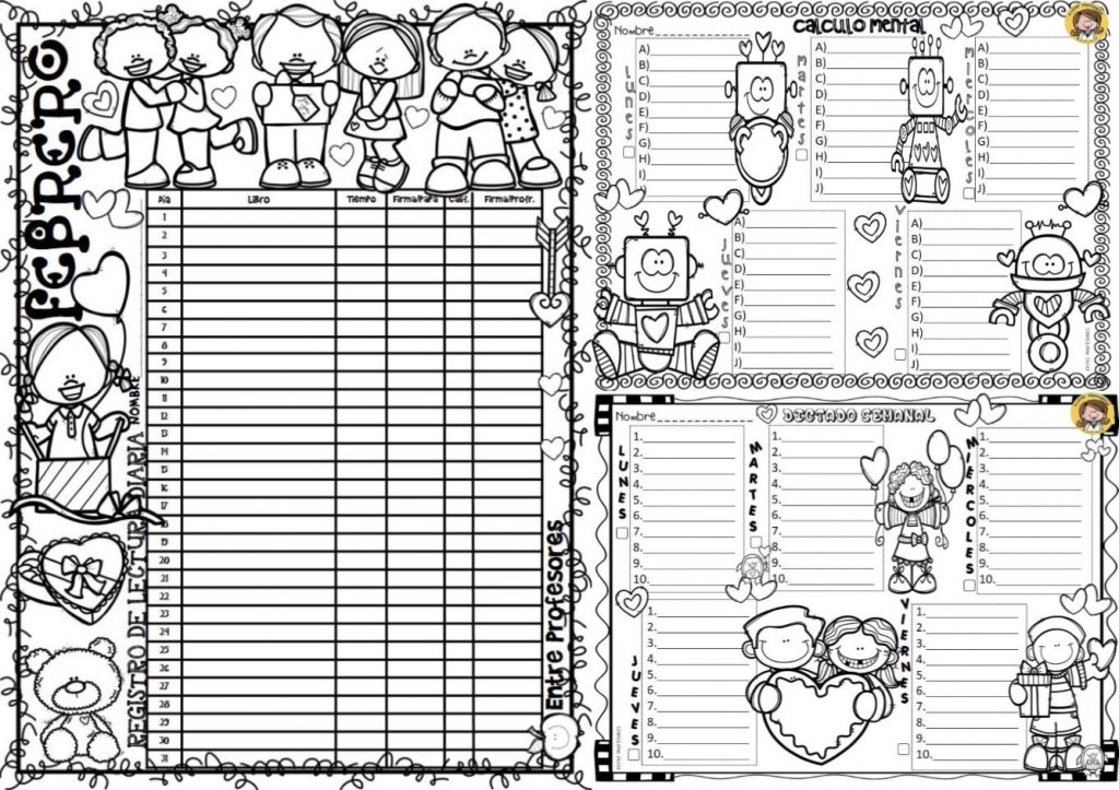 Formato de registro de lectura para primaria