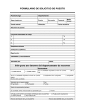 Solicitud de empleo formato excel