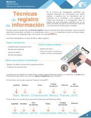 Tecnicas de registro de informacion