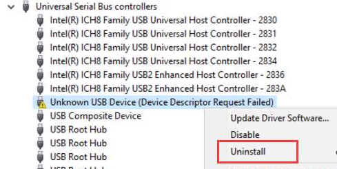 Error de solicitud de descriptor de dispositivo windows 10