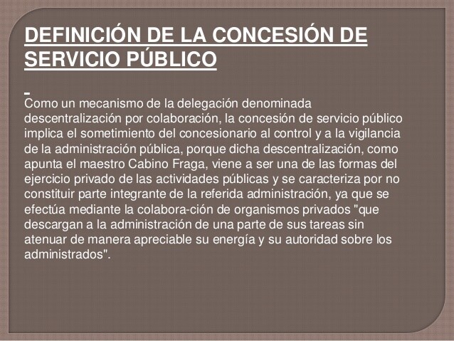 Contrato de concesion de servicios publicos