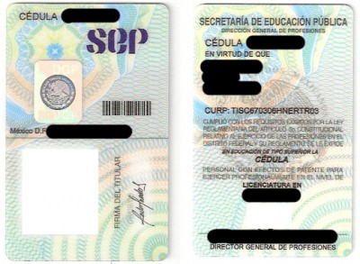Formato para registro de cedula profesional en el poder judicial