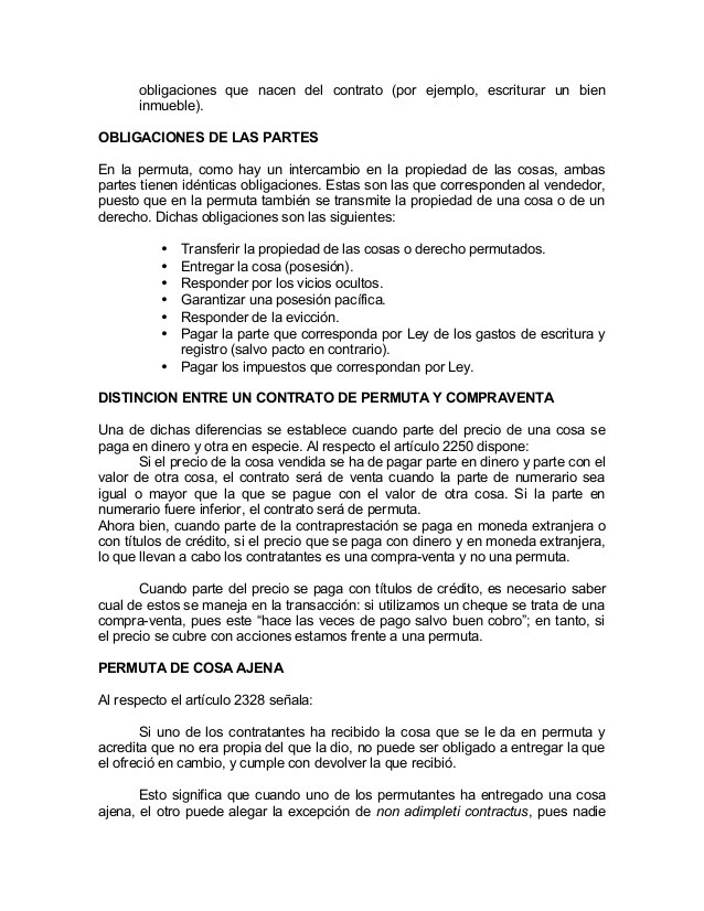 Modelo de contrato de permuta