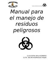 Registro como generador de residuos de manejo especial estado de mexico