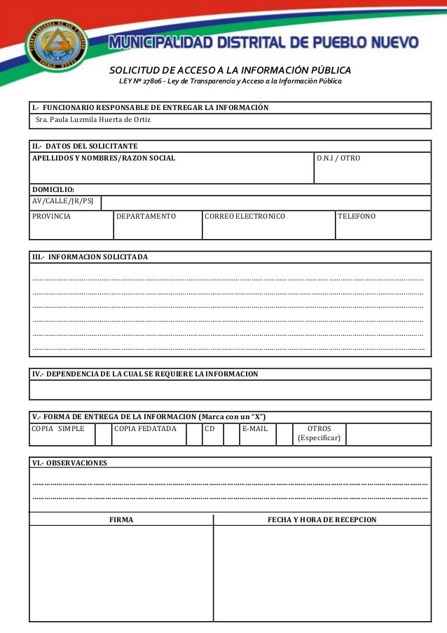Solicitud de acceso a la informacion