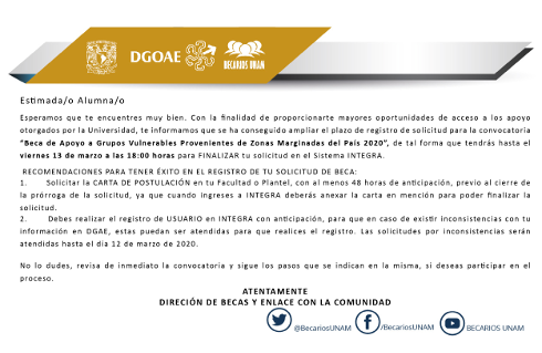 Cartas para solicitar becas