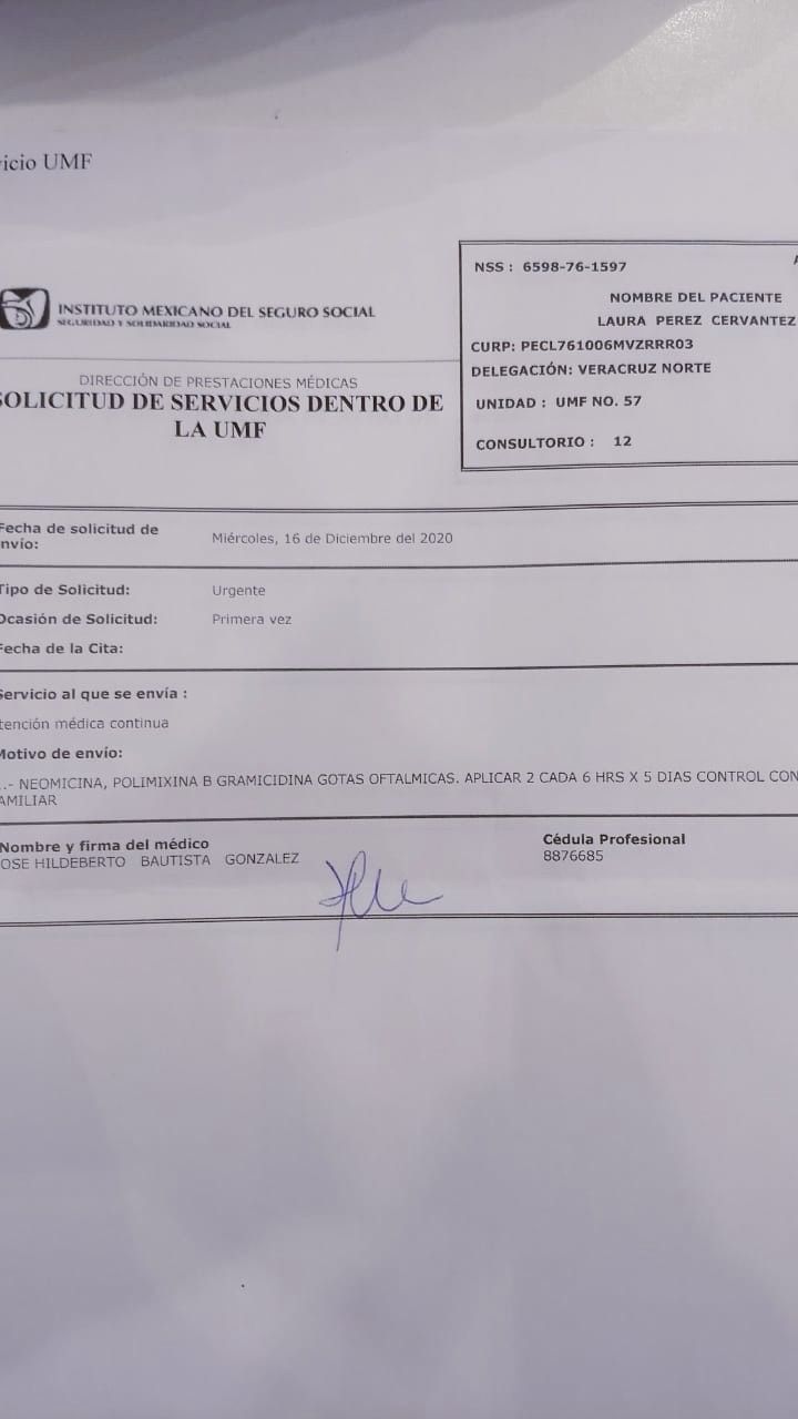 Solicitud de servicios dentro de la umf